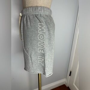 Mother The Bender Sweat Shorts featuring a "Move It" graphic on the leg